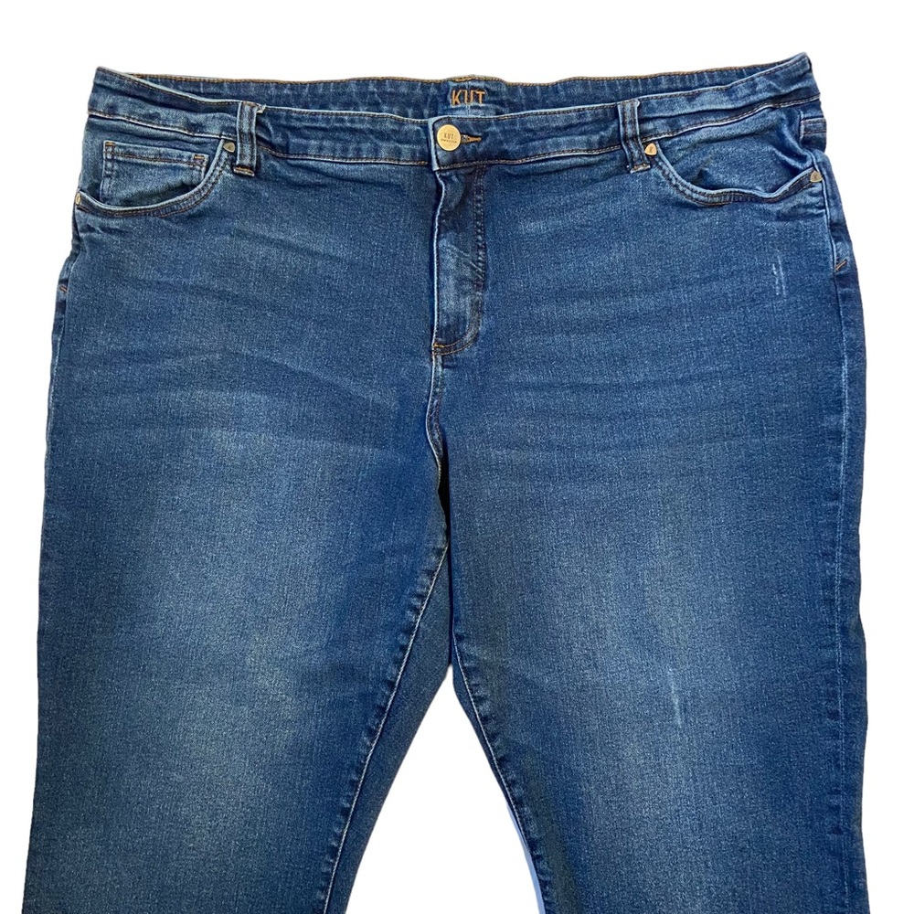 KUT FROM THE KLOTH Crop Straight Leg Raw Hem Stretch Jeans Size 24W - Picture 2 of 11